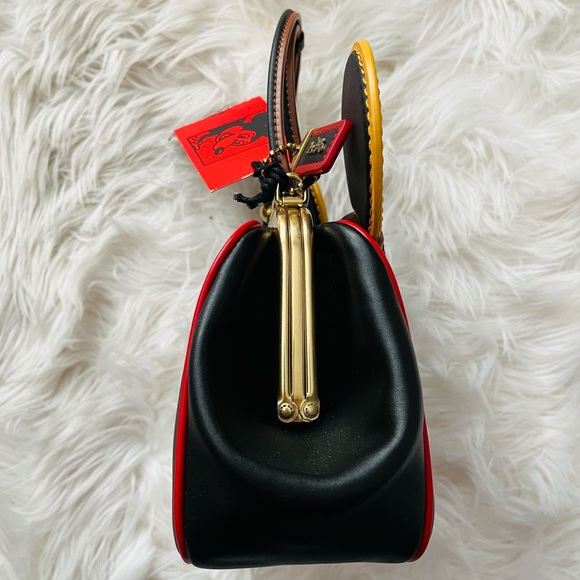 Coach x Disney Mickey Mouse x Keith Haring Leather Kisslock Crossbody Purse - Picture 4 of 16